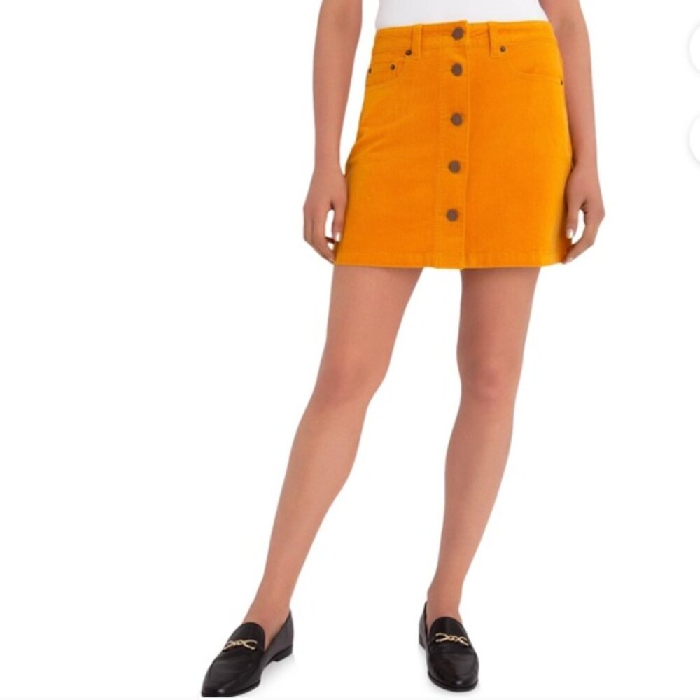 No Boundaries High Rise Mustard Corduroy Skirt
